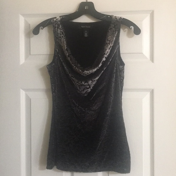 White House Black Market Tops - White House Black Market Black/Silver top